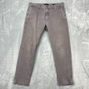 RVCA Hitcher Pants Mens 30 (30x24) Gray Flat Front Low Rise Tapered Leg Outdoor
